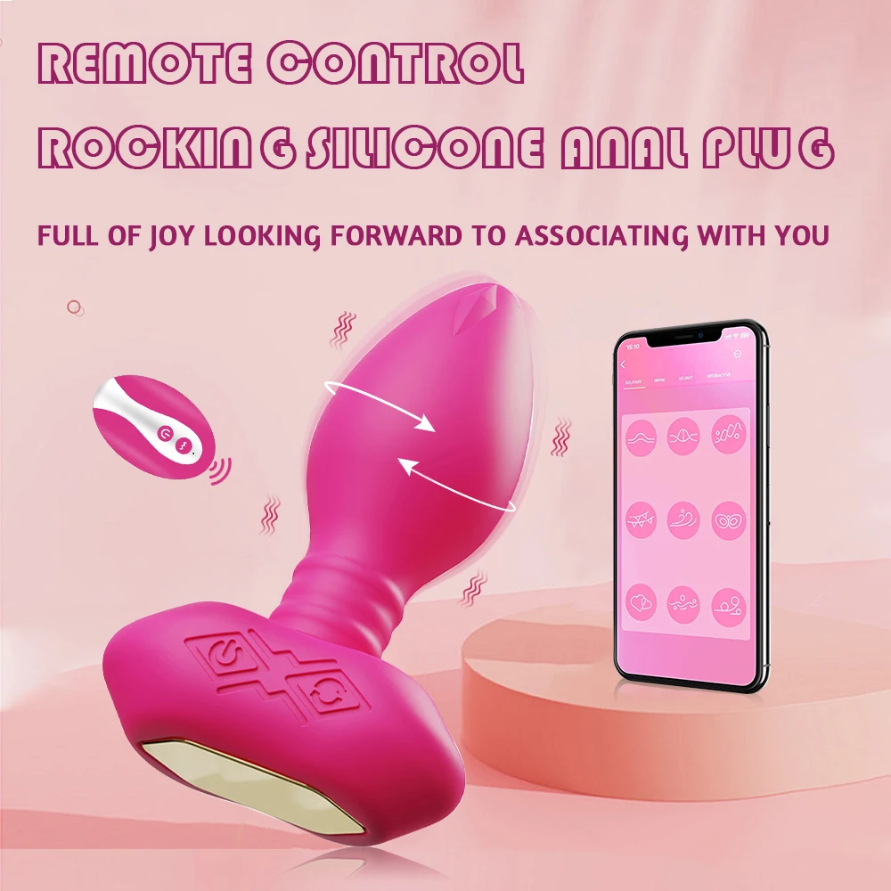 SEXBAY's Latest Design Silicone Swing Anal Plug 10-frequency Vibration APP Controls the Posterior Cavity Prostate Plug