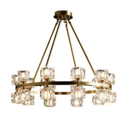 Роскошная люстра из меди в скандинавском стиле современная простая лампа с кристаллами чистой для гостиной спальни столовой