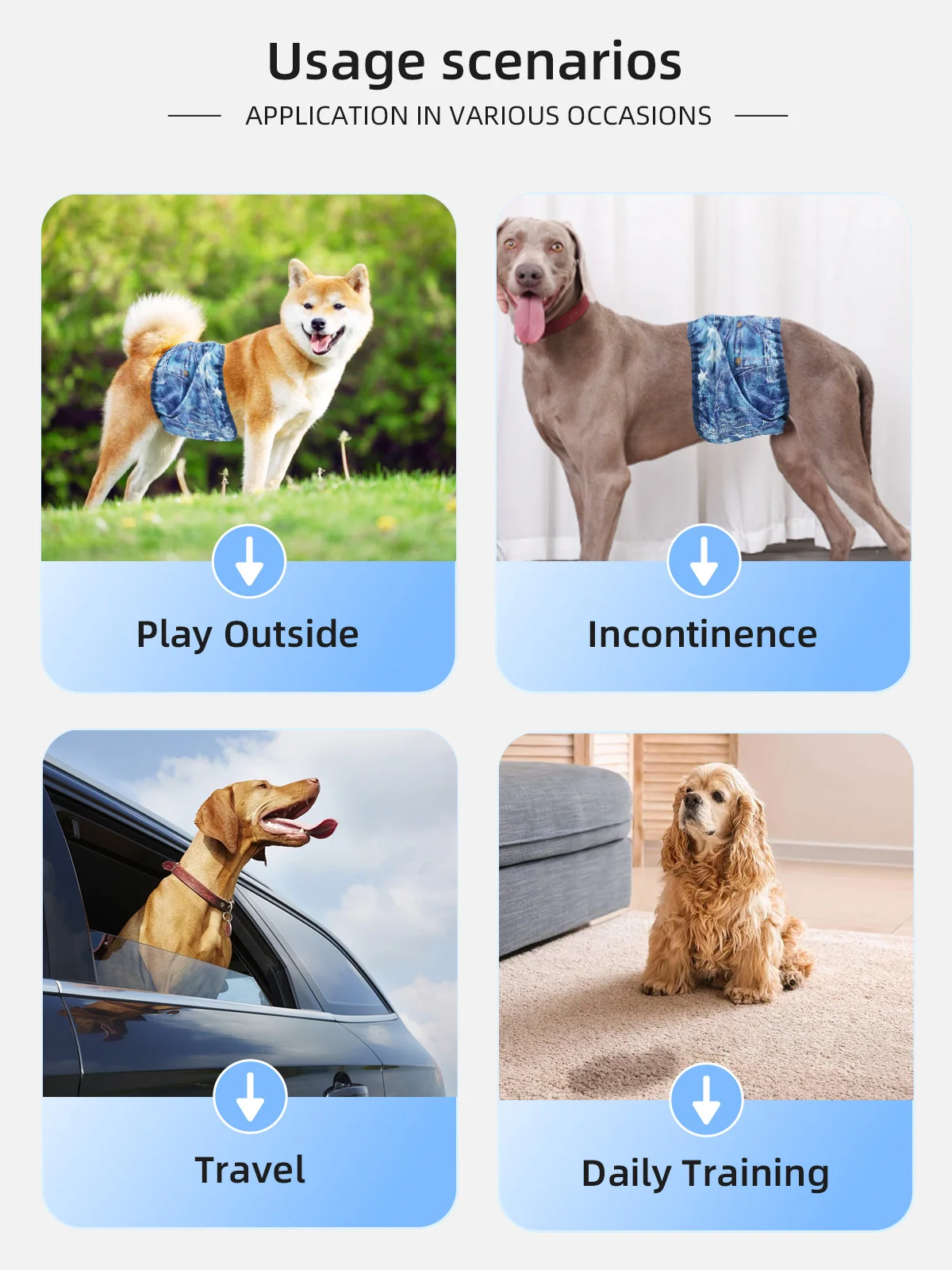 Wholesale Pet Products Reusable Washable Dog Belly Wrap Diapers for Fe - product detail 6