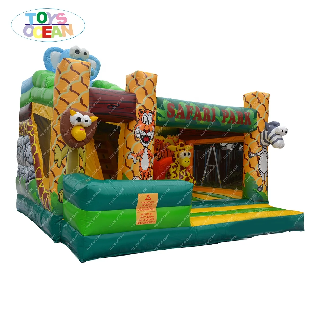 Custom Outdoor Playground Bounce Slide Combo Jungle Theme Safari Park Inflatable Jumping Bouncer Castle Kids Party Rental
