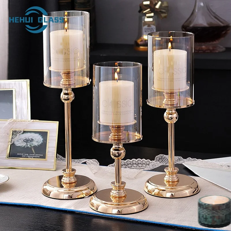 Customized Sizes Open Ended Glass Hurricane Candle Holder Tube Chimney for Crystal Candlesticks