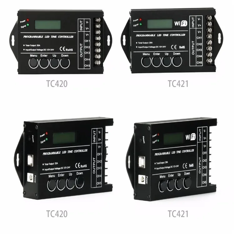 Lighting Timer Dimmer Led Wifi Controller TC420 Software Programmable With USB Cable CD ROM