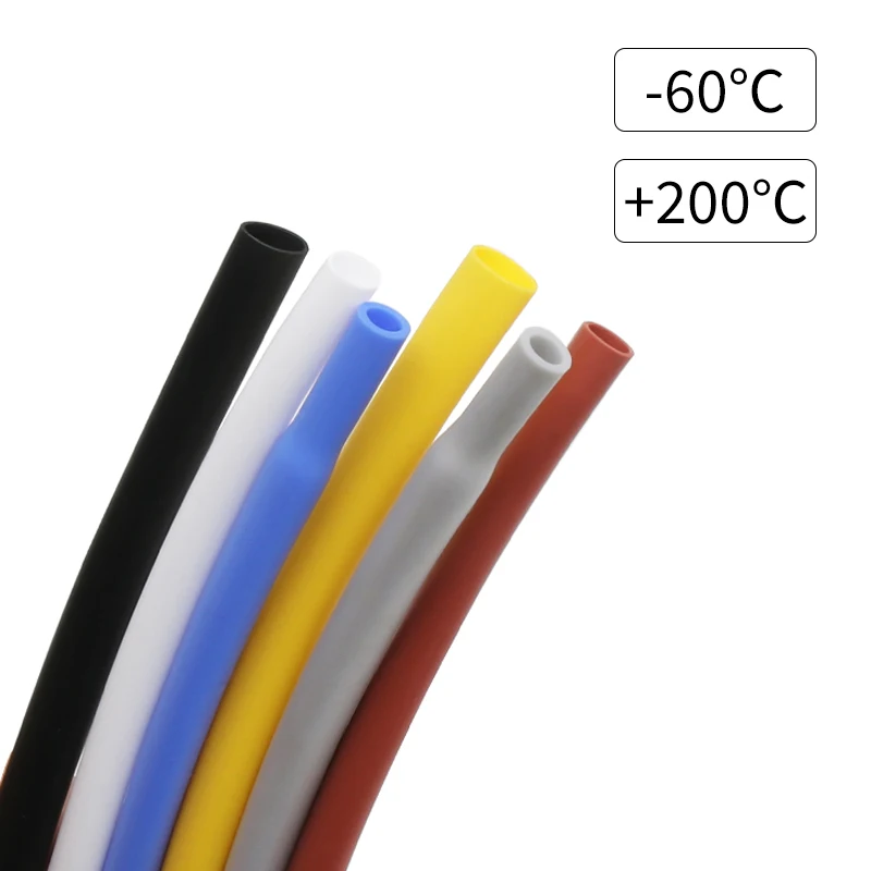 Heat Shrink Silicone Rubber Tubing Corrosion Resistance Electrical Cable Sleeves Insulation