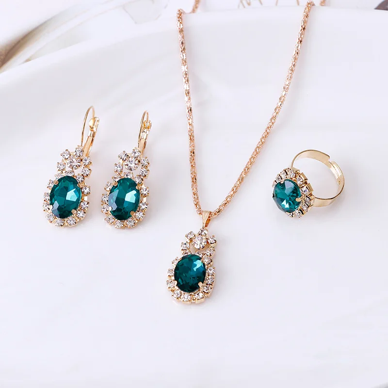 Fashion New Hot Selling Gemstone Claw Chain Diamond Necklace Earrings ...