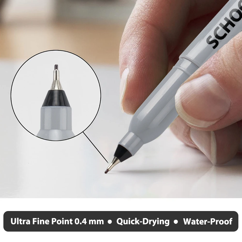 0.4mm Black Ultra Fine Point Permanent Markers,Felt Tip Pens Works On