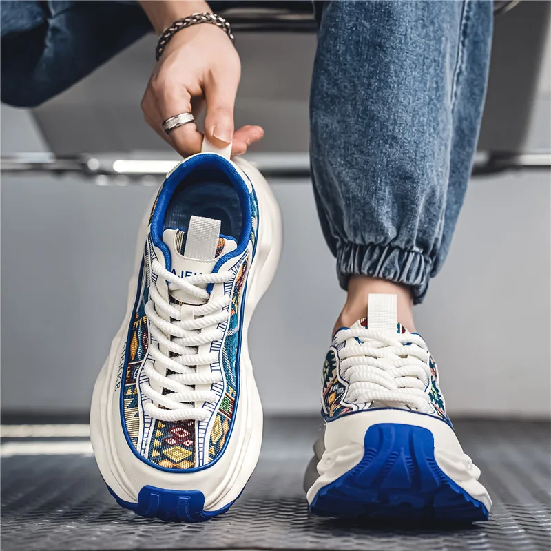 Men's New Summer Forrest Gump Style Running Shoes Comfortable Casual Sports Mesh Breathable Dad Shoes with Thick Soled Autumn
