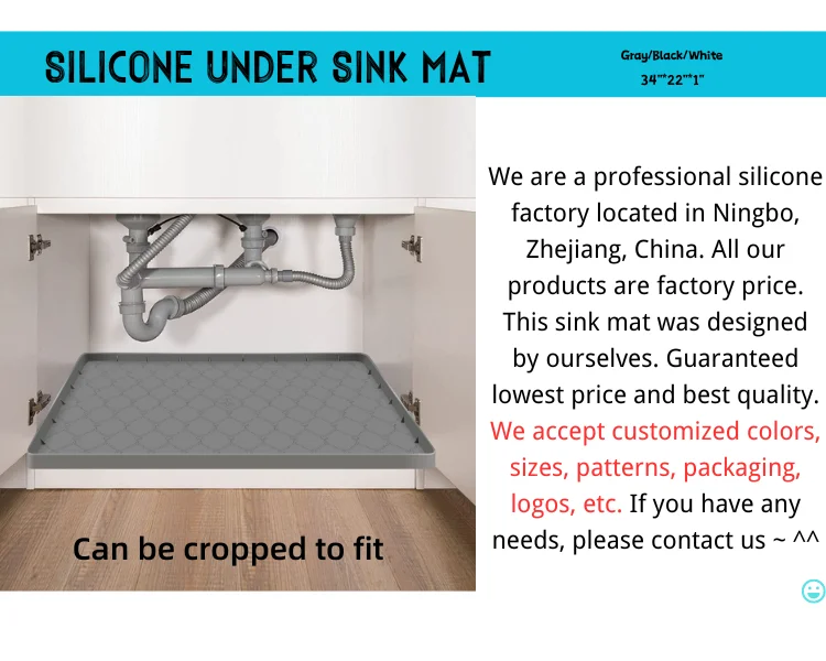 Hot Sale 34"*22"/ 1150g Lowest Price Kitchen Sink Mat Silicone