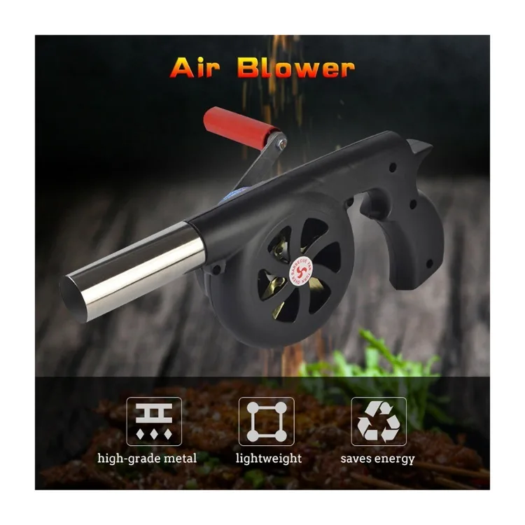 Outdoor Cooking BBQ Fan Air Blower Hand Crank Fan Air Blower Grill Picnic Camping Stove Accessories for Barbecue Fire Bellows Ha