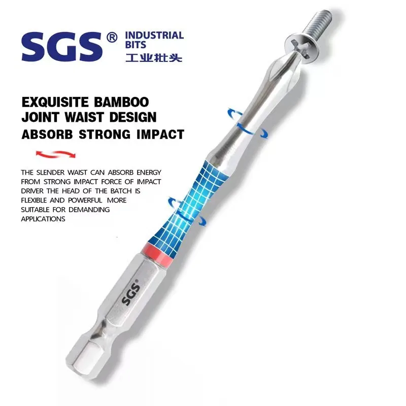 MOYOTEC Source Factory Fine Polished Bamboo Shape High Torque 1/4'' PH2 Phillips Screwdriver Bit S2 