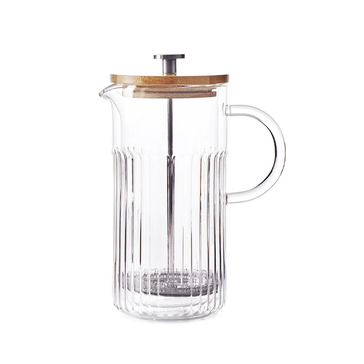 New Arrival French Press Coffee Maker Double Wall Glass Handle French Press Coffee Plunger With Lid,