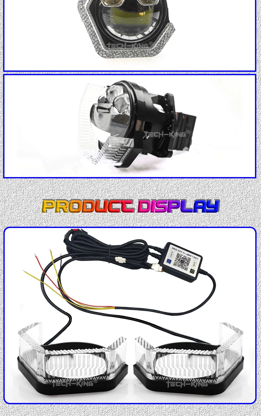 Hot Sale 3.0inch Angel Eye Car Bulbs WRGB Three-Colour Daytime Running Light Daily Running Light 12V Fit Headlight Modify