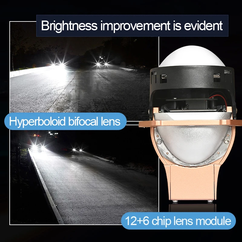 2025 K8 Model 12+6 Led Chips Led Headlights 65w High Power 3.0 Bi Led Projector Lens 6500k 12v High Low Beam Car Led Projector