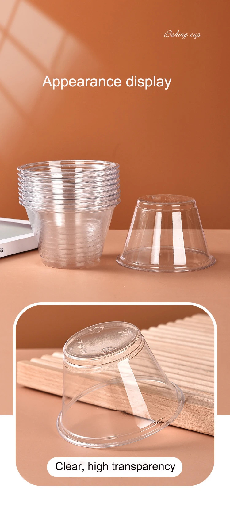 Custom PET disposable Cup for Pudding, mousse, yogurt, ice cream plastic PET cup supplier