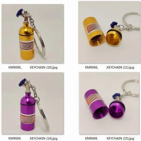 Anodised Turbo Keychain Mini Nitrous Oxide Bottle Urn Keyring Key Chain Ring Keyfob