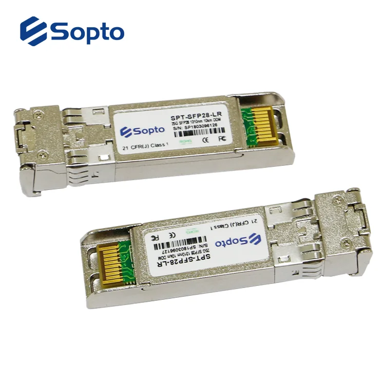 Sopto SFP28 LR Optical Transceiver 25G 1310nm 10km Duplex LC Interface Compatible 25Gbs SFP Module