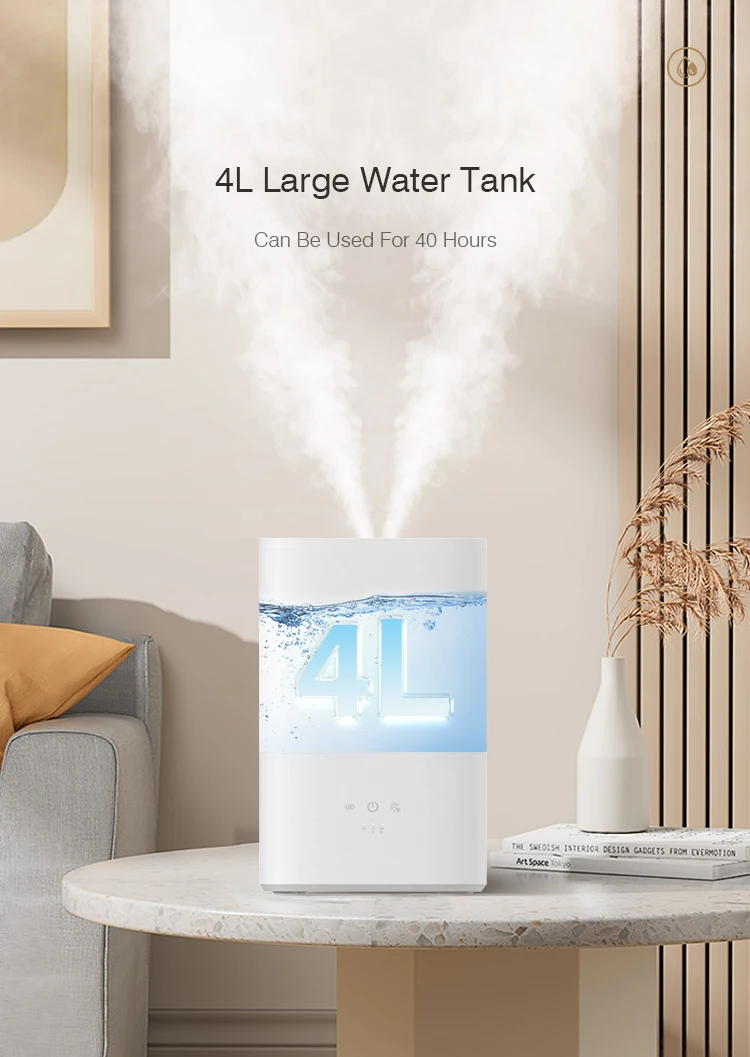 RUNAL 4L Cool Mist Humidificateur Umidificador De Ar 60 Degree Heating  Smart Ultrasonic Air Humidifier for Bedroom