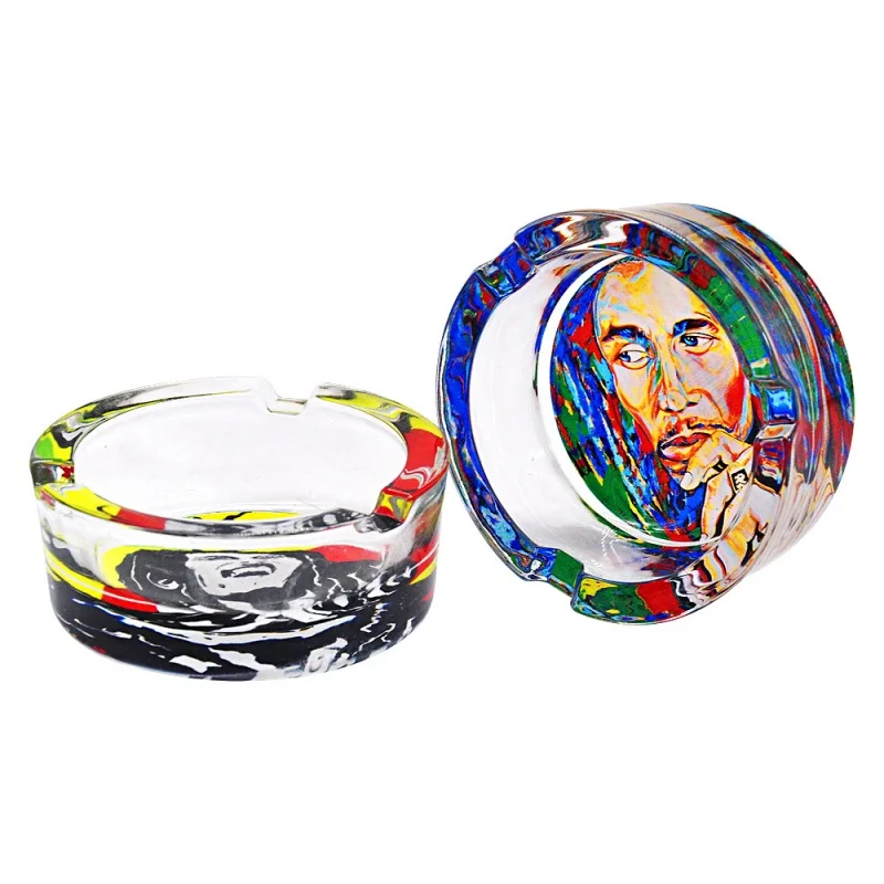 Wholesale Cheap Custom Logo Portable Clear Glass Ashtray 85 mm Classic Design Style for Home Use Cigar & Cigarette Ashtray