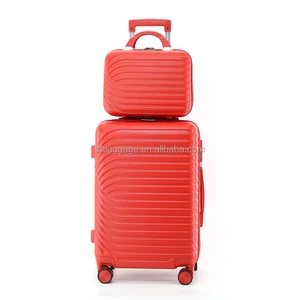 Custom Uv Printing Logo New Design High Quality  Abs Pc Suit Case Luggage Sets With Matching Bag Suitcase