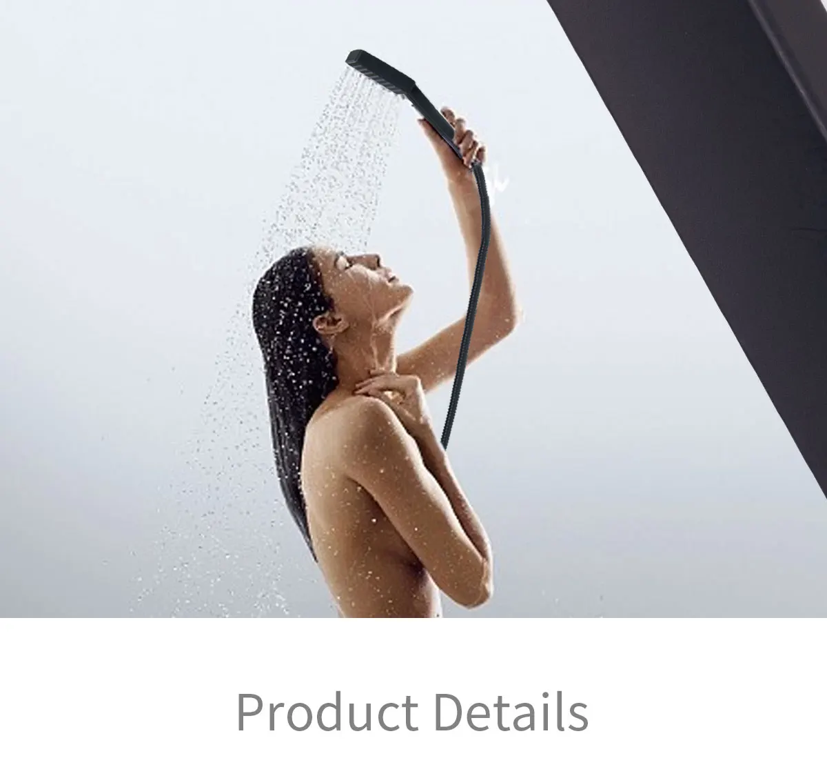 Modern Brass Square Single Function Bar Valve Shower  System - Black supplier