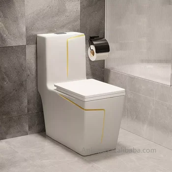 Modern Sanitary Ware Ceramic One Piece Wc Bathroom Marble Toilet Siphon ...