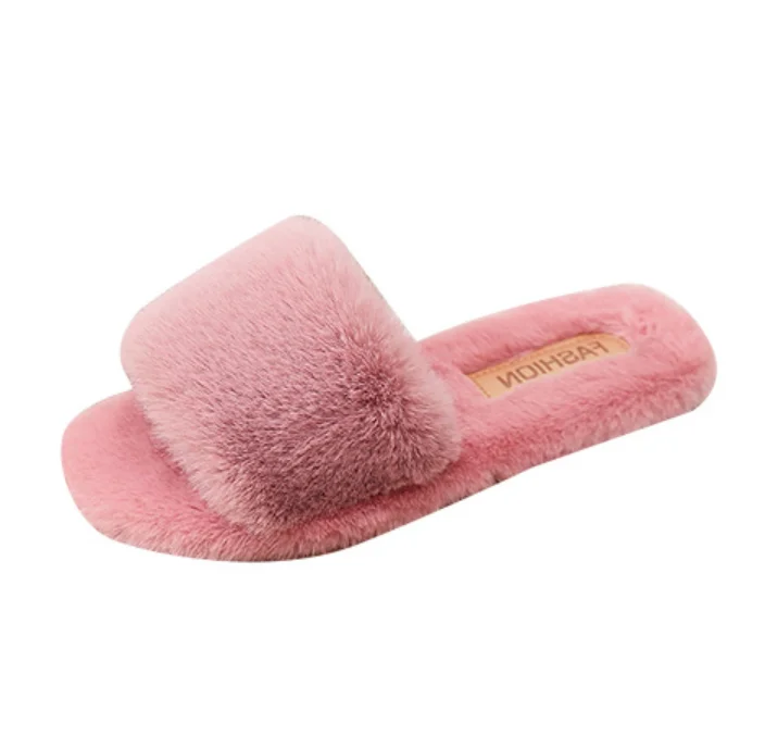 
Winter sandals Lady design faux fur indoor autumn fur shoes platform candy color fur slippers 