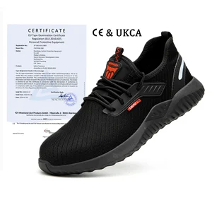 JIANKUN CE+UKCA ATSM Certificate  Anti Smash  Anti slip Steel Toe Breathable  Anti-Impact Protective Rubber Casual Safety Shoes