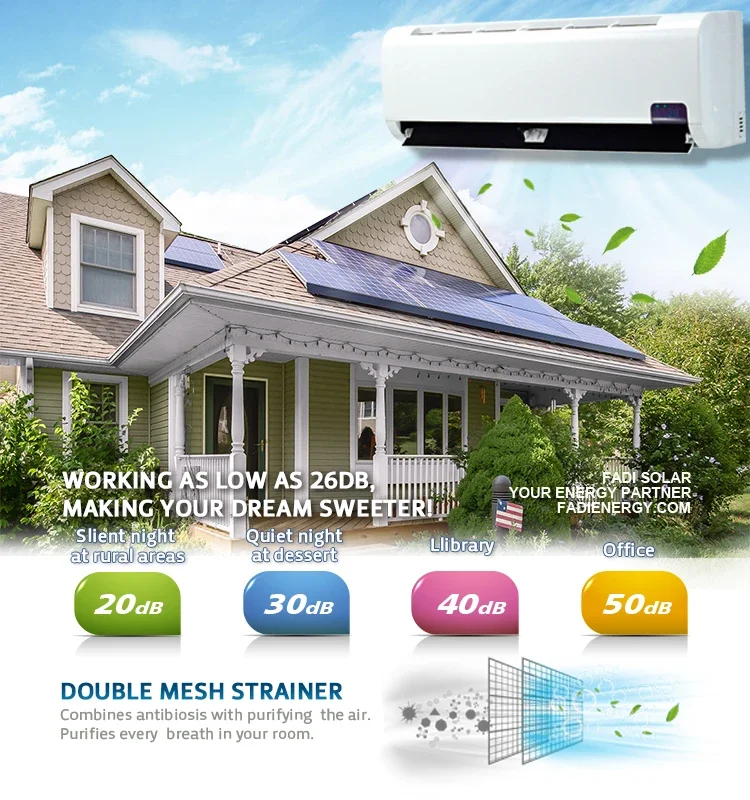 Hybrid Climatiseur Solaire Solar Air Conditioner 12000btu Solar Air Conditioner Dc Powered Solar 1180