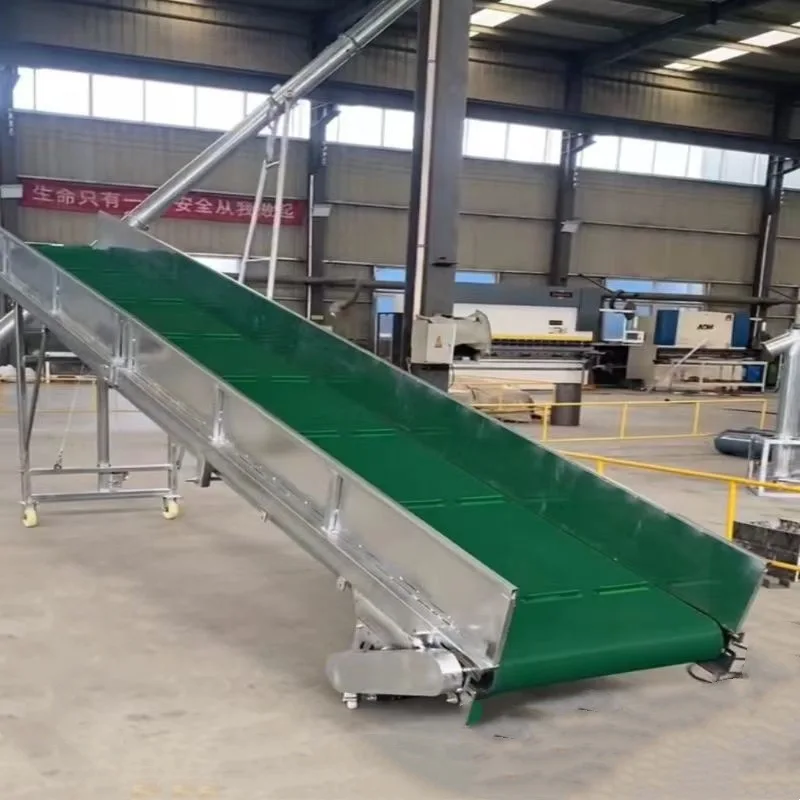 Small Automatic Belt Conveyor Granule Loader Stainless Steel Baffle Skirt for Bread Biscuit Making for Fruits Vegetables