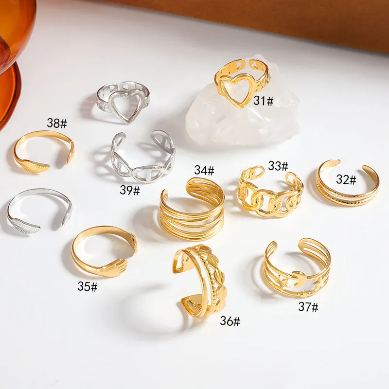 Wholesale Custom Set 18k Gold Plated Fashion Jewelry Open Cuff ...