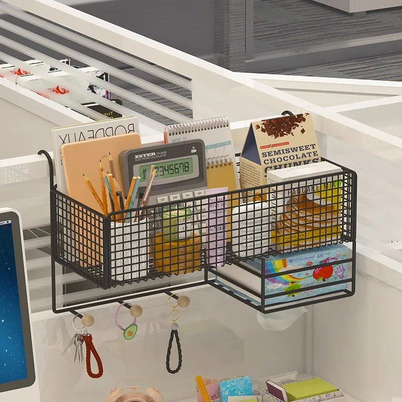 Étagère de rangement pour bureau, tri de courrier, panier suspendu pour bureau, boîte à mouchoirs murale en métal, non pliante et sans installation pour filles