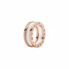 Two-ring rose gold white ceramic