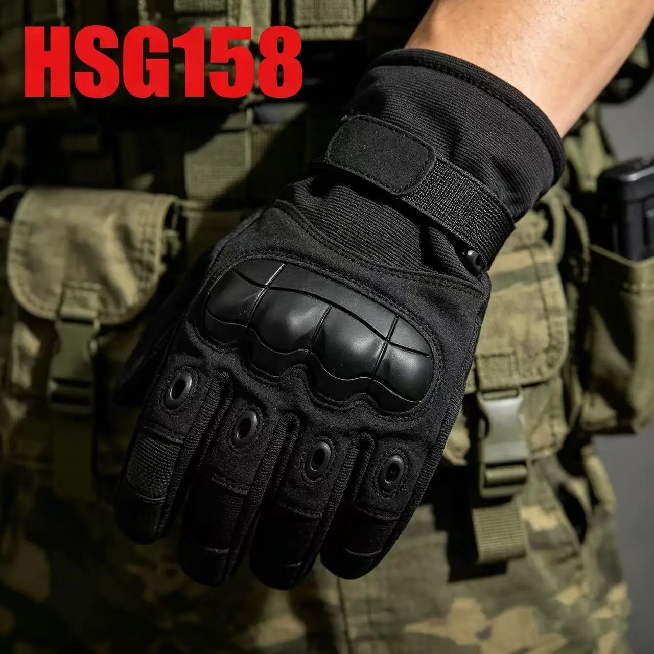 ZYF, Tactical Operations Knuckle Guard Black/green Combat Gear Gloves High Altitude Impact Proof Men Training Gloves HSG158