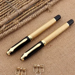 Heavy Luxury Gold Customized Logo Promotional Metal Roller Ink Pen