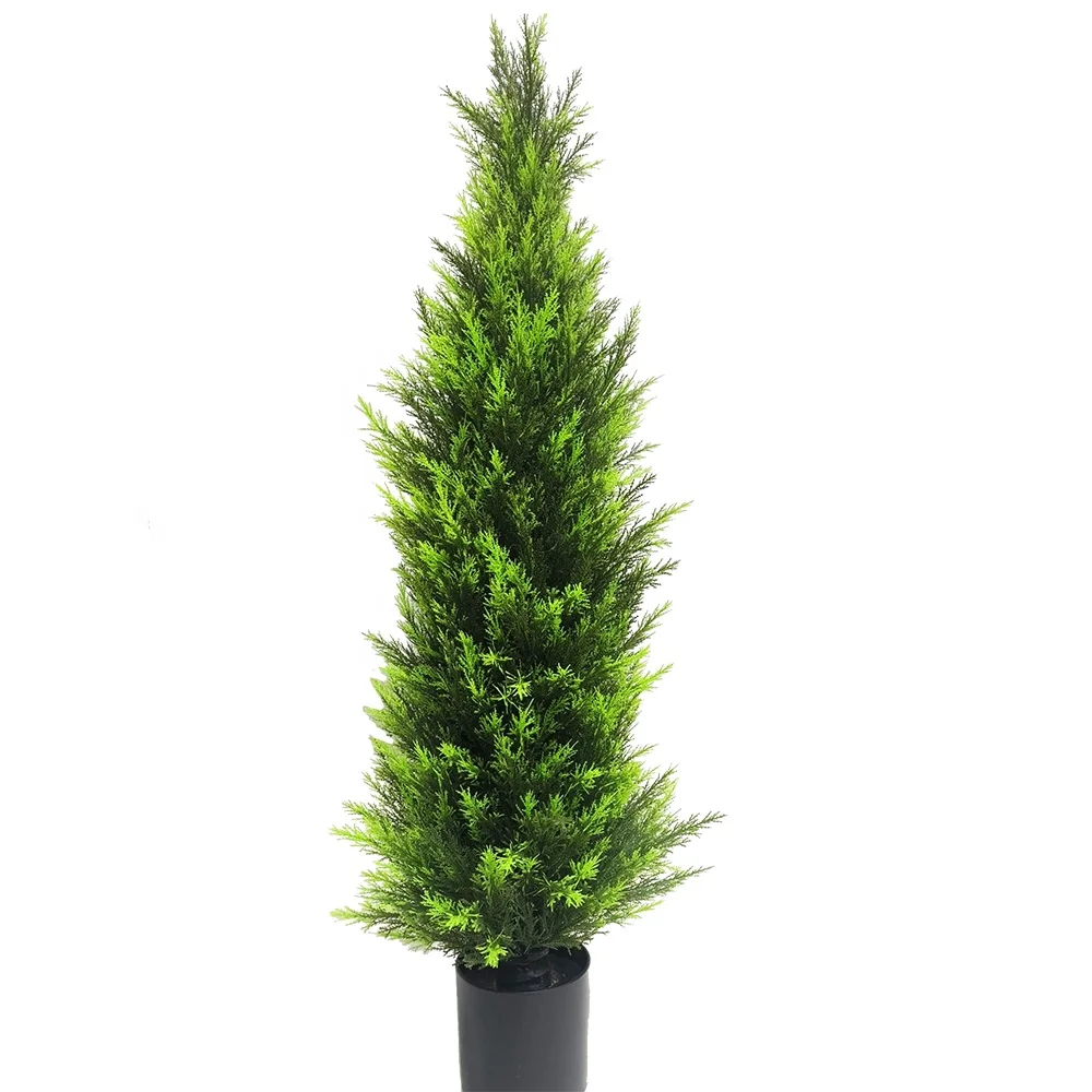 Artificial Topiary Cedar Trees Plastic Pine Plants Outdoor UV Protection Fake Cypress Tree