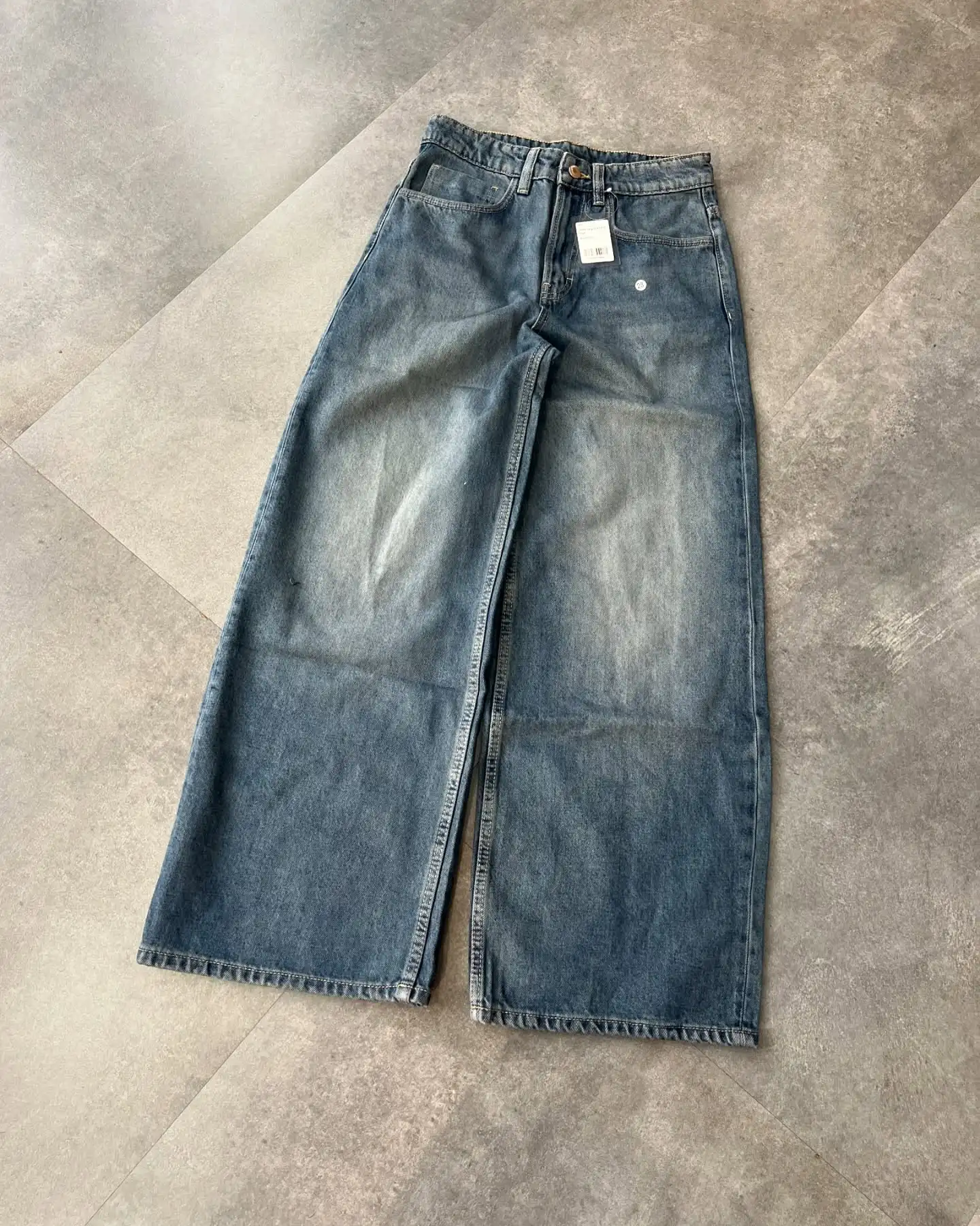 Custom Designer High Waist Vintage Acid Wash Baggy Men's Jeans Oversized Wide Legged Distressed Denim Pant Manufactured Jeans gallery 7