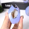 Décoration géode en agate bleue