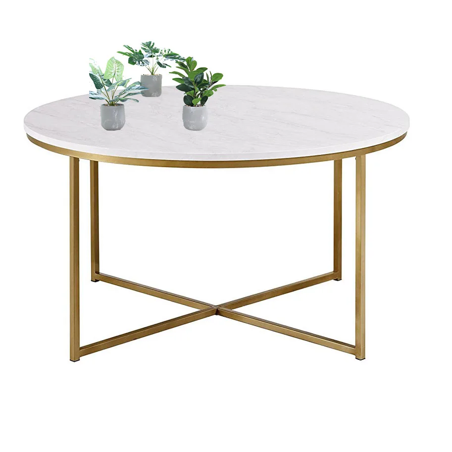 factory golden modern marbling round tea table sofa side simple