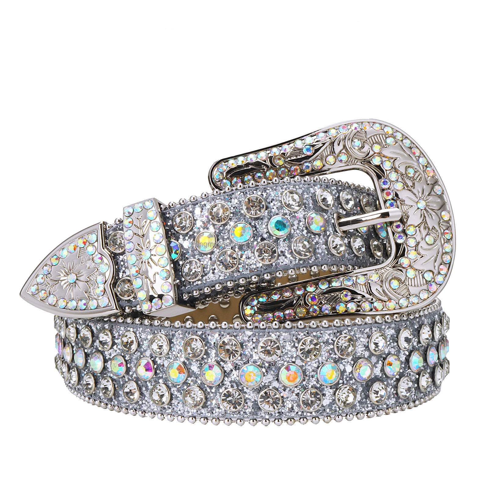 Tengmei Sparkly Bb Simon Rhinestone Belt For Men Women Bling Bling ...