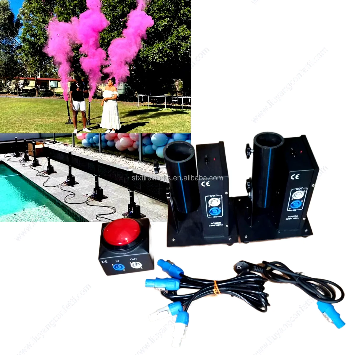 Backyard Gender Reveal Smoke Powder Blaster Baby Shower Color Burst Machine Magic Pink or Blue Dust Storm Electric Powder Cannon