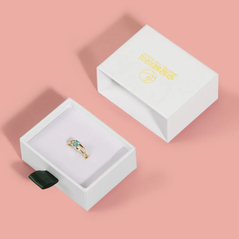 Изготовленный на заказ логотип напечатанный картонный бумажный ящик белое роскошное бумажное ожерелье серьга коробка ювелирных изделий упаковка с