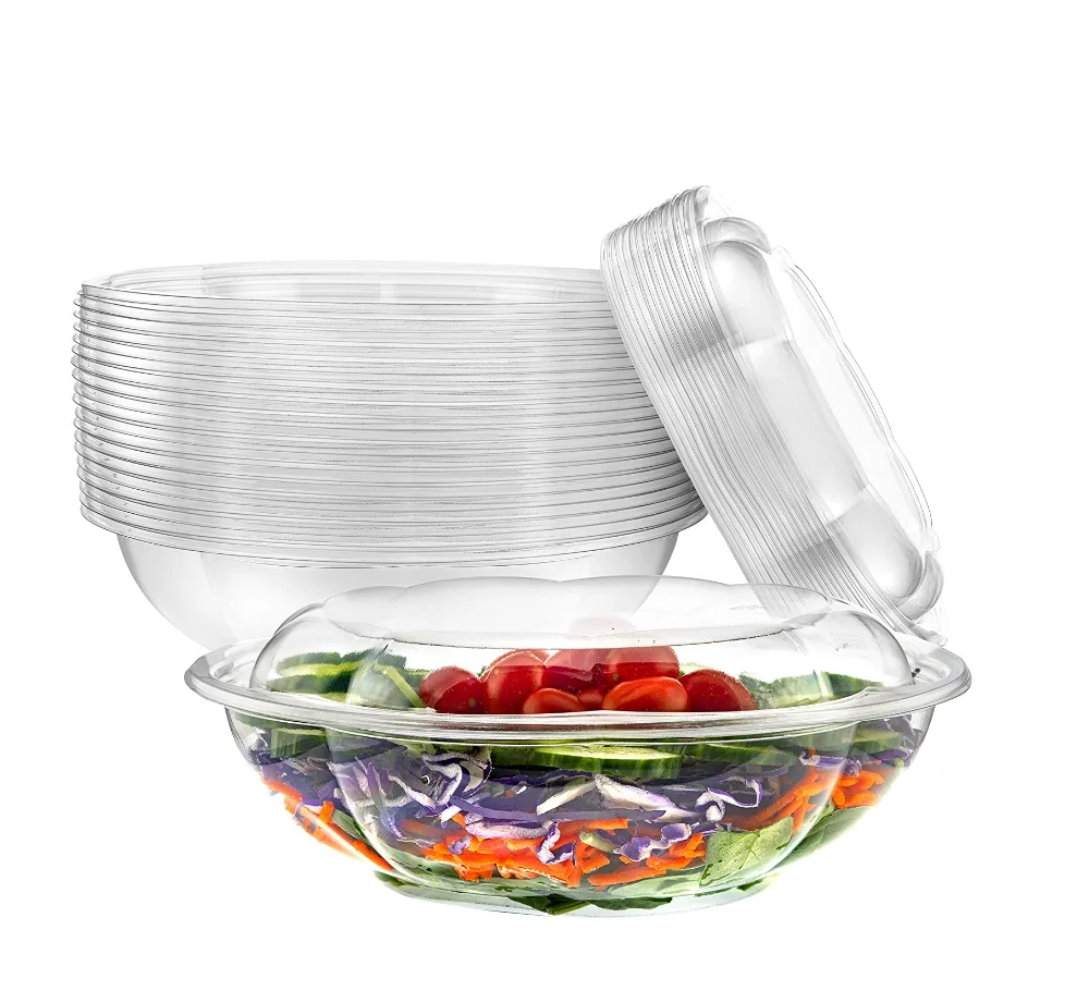 Heavy Duty Clear Disposable Plastic PET Salad Bowl 12oz, 16oz, 24oz, 32oz -  lansinpackaging