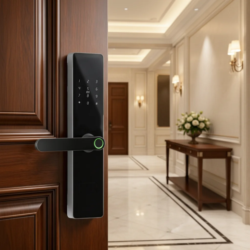 Bluelock F17 6085 Mortise TTlock Smart Lock Door Handle Tuya App Control Password Card Unlock for Aluminum/Wood/Steel Doors