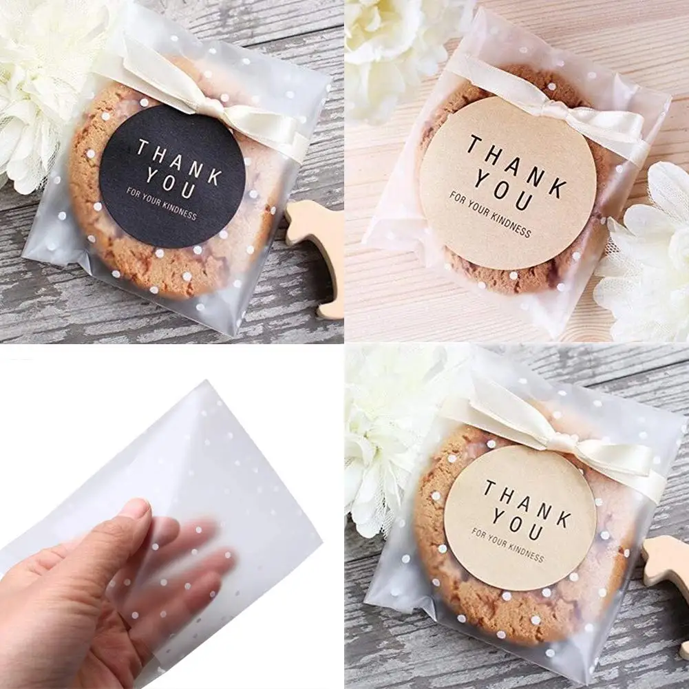 thumbnail image 2 of Self-Adhesive OPP Cellophane Bags 10x10cm - 100 Pack Cookie Candy Treat Bags For DIY Food Gifts 2 of 10