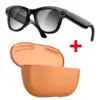 Estuche de carga marrón+lentes fotocromáticas
