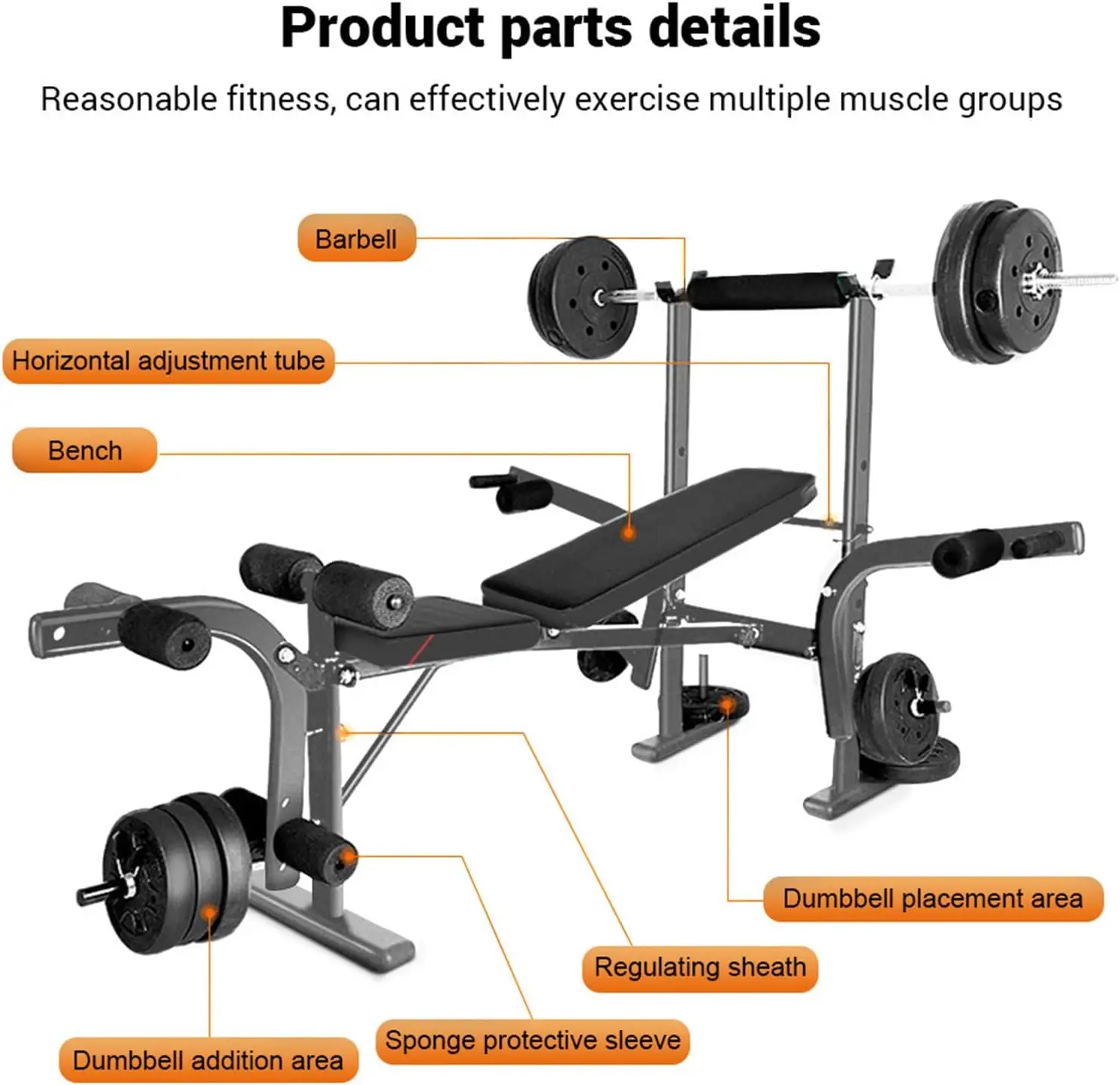 Excel Weight Bench with Dumbbell Rack Benc Dumbbell Bench Press Dumbbell  Bench-for Home Gym Equipment