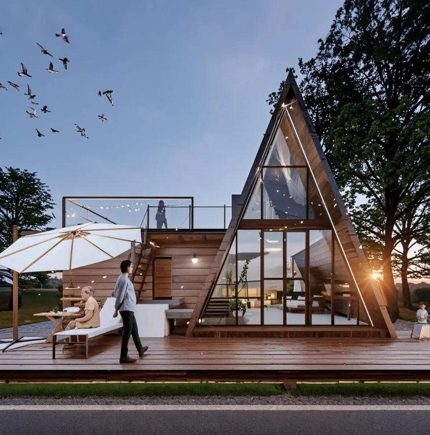 A Frame Triangle House Modern Cabin Kit Modular Tiny Home Prefab House ...