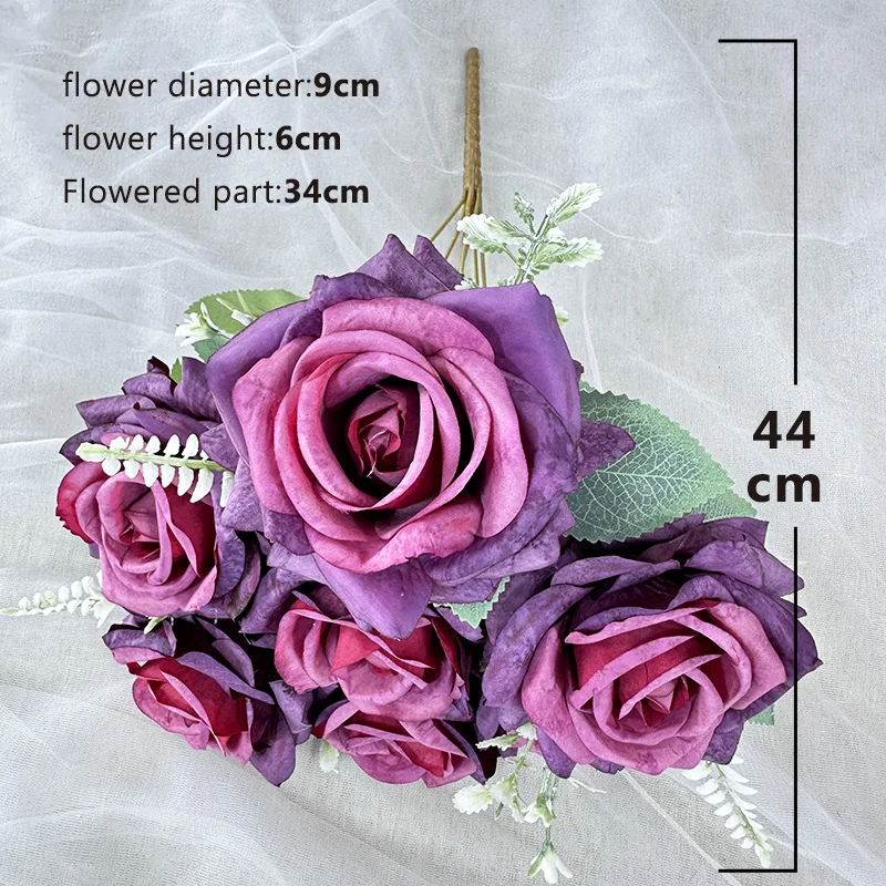 product artificial flower home wedding decoration meichen 7 head rich rose  q-53