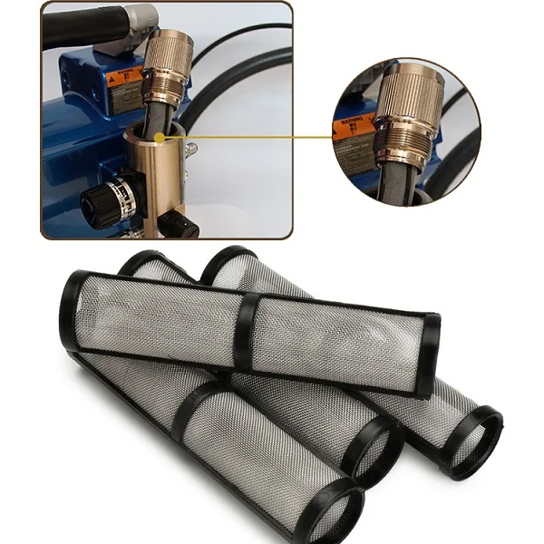 Plastic Mini Type Filters Airless Spray Pump Filters for Sale Factory 30 60 100 200 Mesh Length 91mm