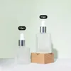 Frosted bottle  with silver dropper head