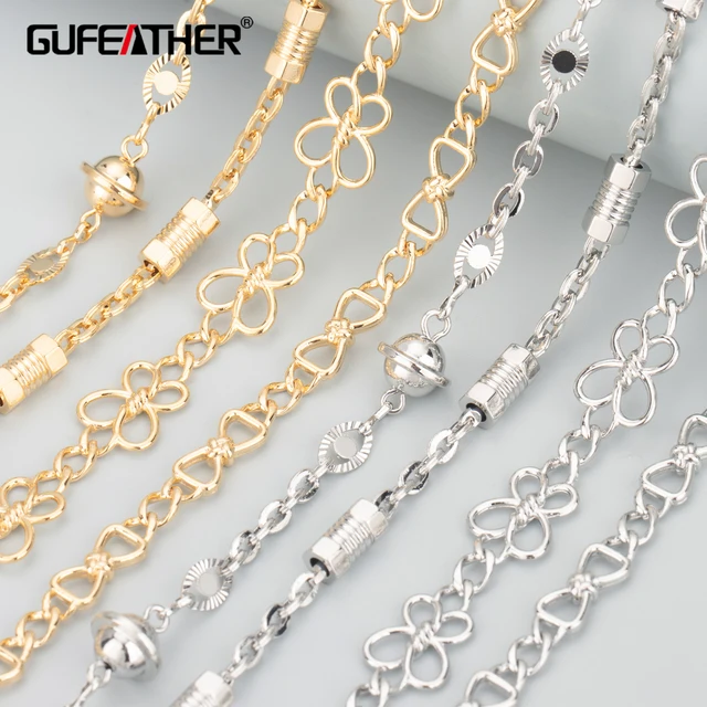 C302 diy chain,jewelry accessories,nickel free,18k gold rhodium plated,copper, bracelet necklace making findings,1m/lot